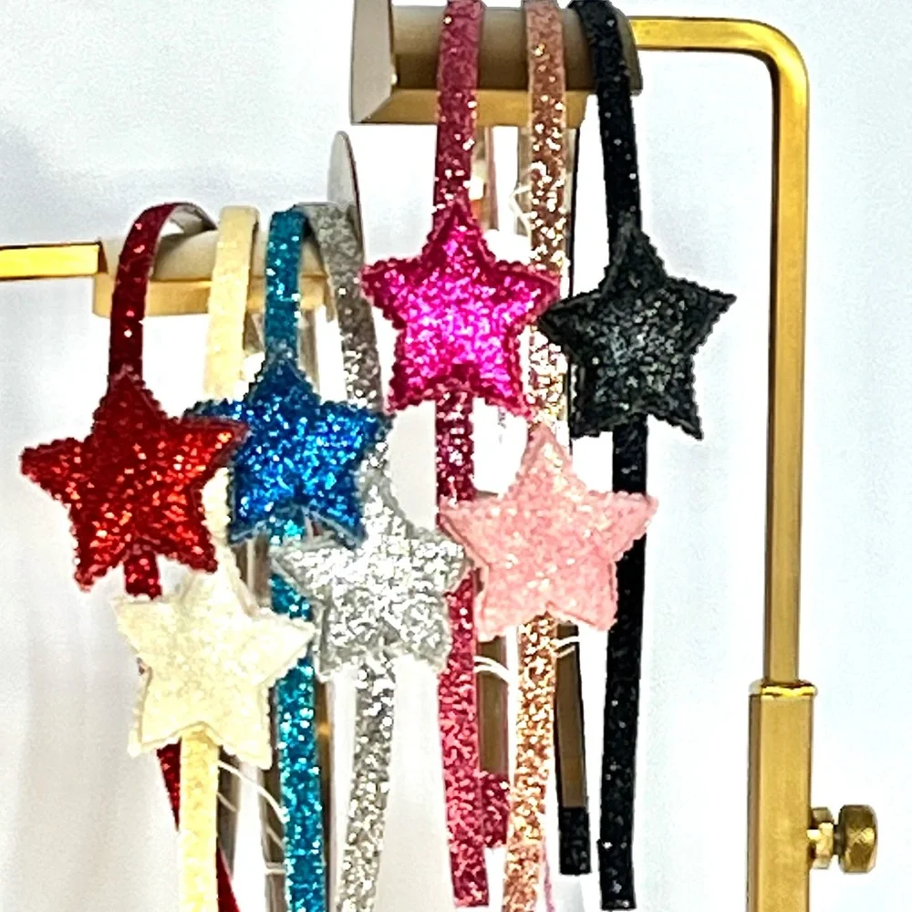 Sparkly Magenta Star Headband